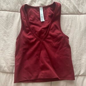 Burgundy v neck Athleta tank top